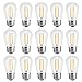 S14 Bulbs,2W LED Bulbs, Vintage Edison Led Light Bulbs,2700K (Warm White), 200 lumens, E26 Medium Base Lamp, Great for String Lights, Commercial Lighting, Patio, Wedding,Party, NOT-Dimmable,15 Pack