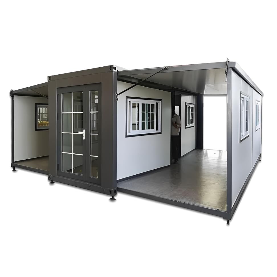 20'' x 20'' FT Expandable Portable Prefabricated House kit,Tiny Home Live for Adults, Mini Foldable Container Mobile Modular, 2 Rooms 1 Kitchen & Bathroom Storage Sheds Garden Remote Living. - Image 3