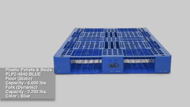 Vestil PLP2-4840-BLUE High Density Polyethylene Pallet 39-3/8 In