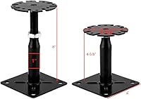 Vista 2 de Poste de piso ajustable de 4-5/8" a 8" rango de ajuste, mini gato de tornillo, gato telescópico para soporte temporal, paquete de 2 (negro)