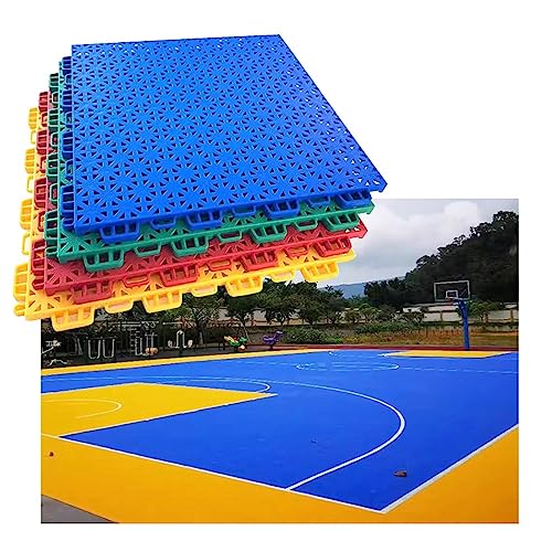 QUSYZD Tapete Deportivo de Polipropileno Resistente a la Intemperie de 12 Pulgadas para Interiores y Exteriores, Antideslizante y Resistente al Desgaste, con baldosas entr,Red-10PCS