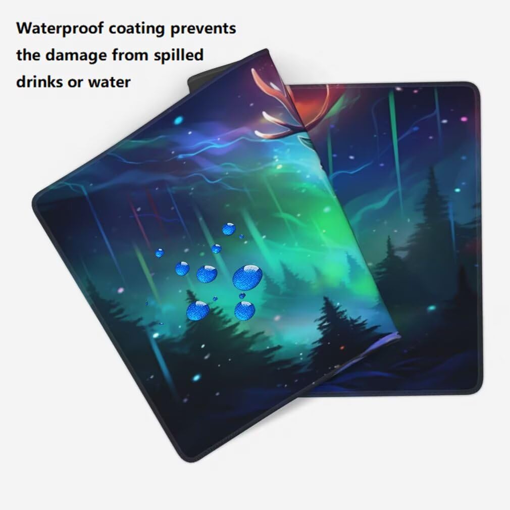 Tappetino Mouse XXL 1000x500mm Cervo Grande Mouse Pad, Tappetino Scrivania con Bordi Cuciti, Grande Mousepad Gaming con Base Antiscivolo per Giocatori, Ufficio e Casa (Cielo Stellato) -MP1584