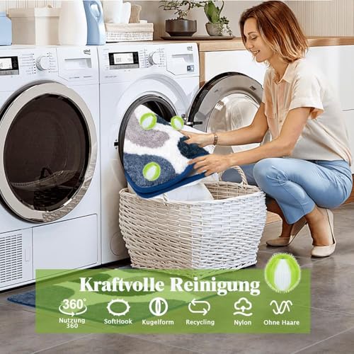 12 Stücke Tierhaarentferner Waschmaschine,Wiederverwendbar Fusselbälle Waschmaschine,Entfernt Tierhaare,Fusseln,Haarfänger Flusensiebe,Waschmaschinenzubehörr,Effektiver Fusselball Und Fusselfänger