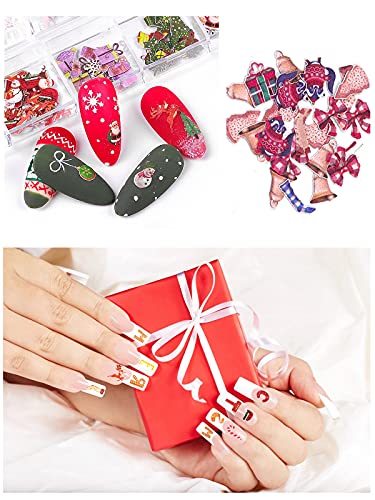 Kalolary KALOLARY-K239 2 Boxes Christmas Nail Art Sequins Sticker, 3D Santa Claus Snowflake Elk Decals For Acrylic Nails, Christmas Tree Wood Pulp Glitter Flakes thumb #5