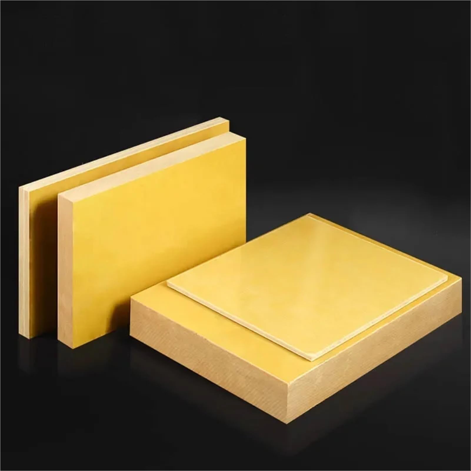 Tablero aislante de resina de hoja epoxi amarilla 3240, aislamiento estable 2 piezas for proyectos eléctricos(200x200x3mm)