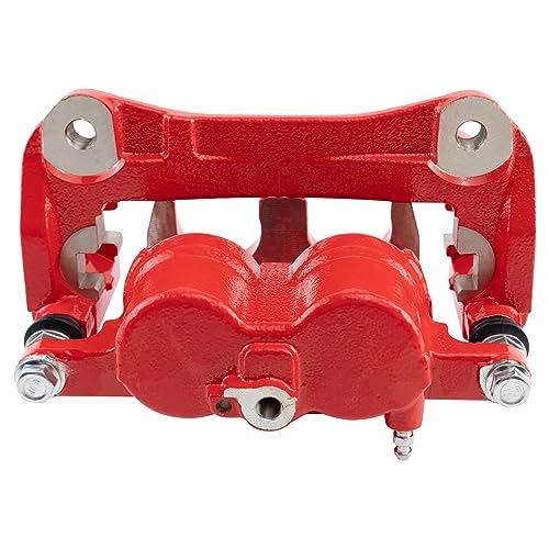 Image of TRQ Front Brake Caliper Set Painted Red Brackets Compatible with 2010-2015 Lexus RX350 2015 RX450h 2010-2019 Toyota Highlander 2011-2020 Sienna