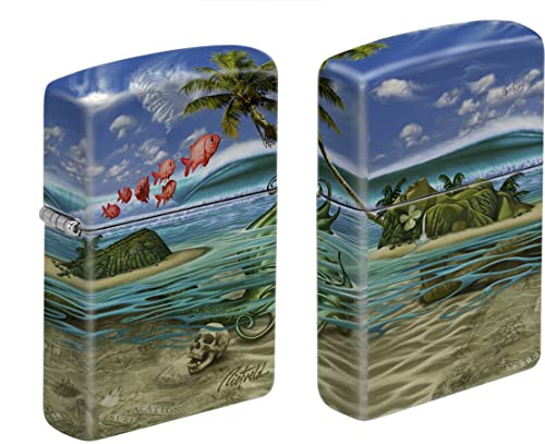 Encendedor Zippo diseño Isla Tropical con Calavera miniatura 2