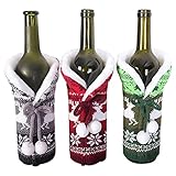 Tolle Dekoration: Die weihnachtliche Flaschenabdeckung ist eine perfekte Wahl, um den langweiligen Weinanhänger und Weinetikett zu ersetzen