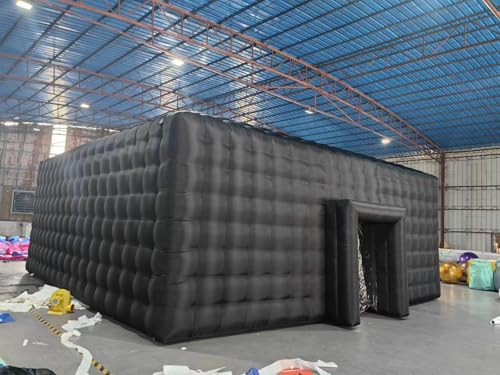 Image of Large 30x30ft Inflatable Nightclub Tent Black Inflatable Cube Disco Tent with Blower Mobile Portable Night Club Party Bar Pavilion for Backyard Outdoor Events