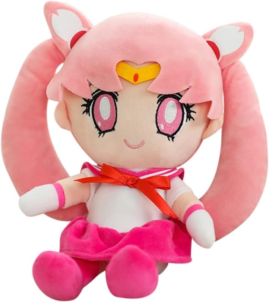 Sailor Plush Moon Tsukino Usagi Plushie Anime Stuffed Animal Soft Cartoon Figure Toy Cushion Pillow Gift for Girls and Boys Festive Decorative Gifts (Color : Pink, Size : 40cm/15.7in)