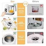 BEAR 2024 Baby Food Maker | One Step Baby Food Processor Steamer Puree Blender | Auto Cooking & Grinding | Baby Food Puree Maker with Self Cleans | Touch Screen Control, White - Image 5