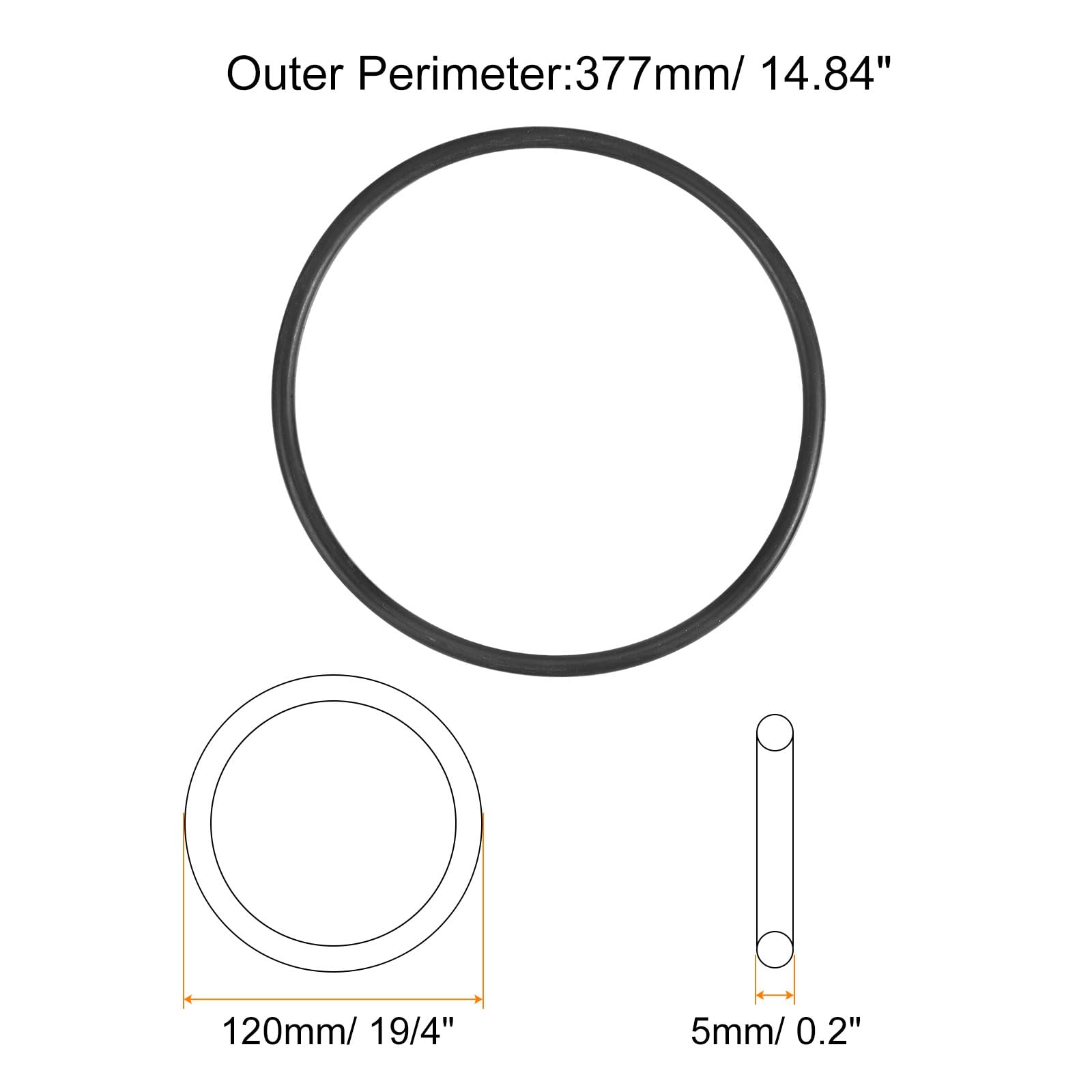 QUARKZMAN Junta Tórica de Goma de Nitrilo 120mm OD 5mm Ancho para Fontanería