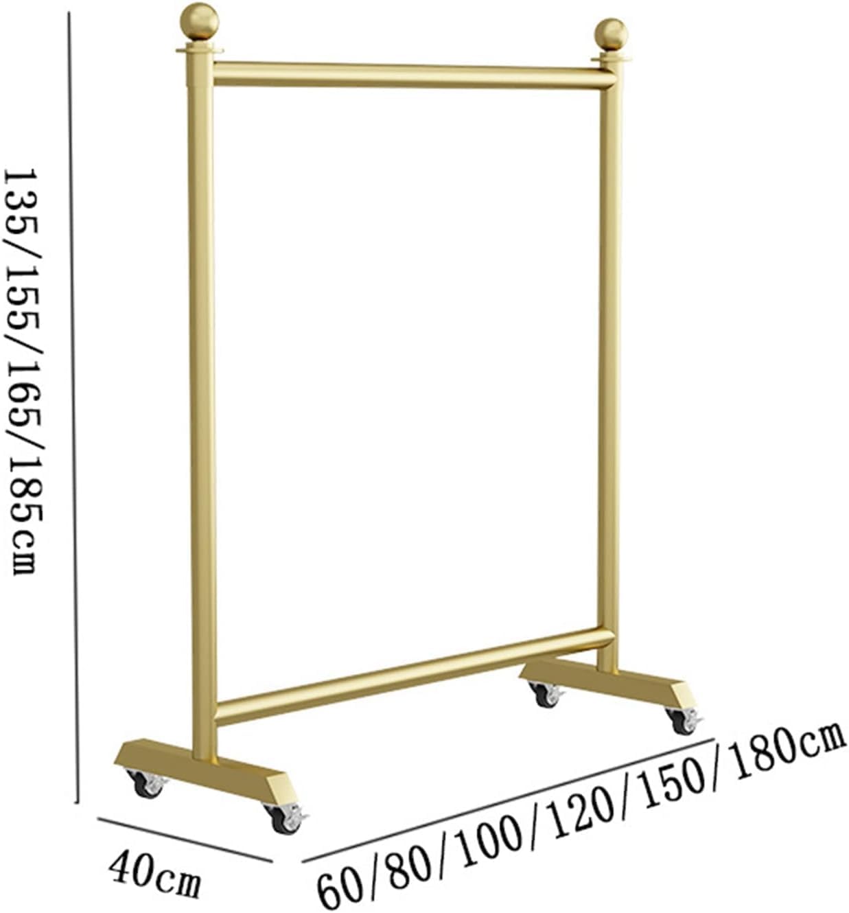 Rolling Clothes Rack per RetailGarment Display Stand Commerciale Floorfor Abbigliamento Regolabile Sto Scaffali forPerfect per Negozi di Abbigliamento.