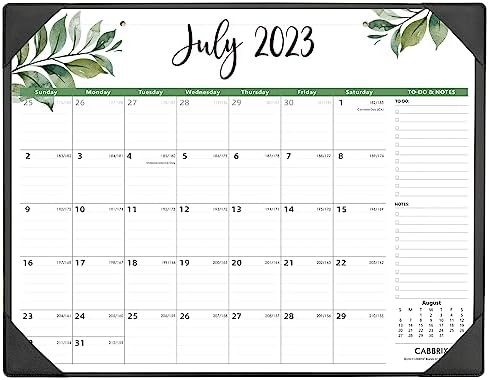 Large Desk Calendar 2023-2024 with Office Desktop Mat, Cabbrix Desk Pad Calendar 22 x 17 Inch Runs From Now to Dec 2024, Desk Blotter Academic Calendar 2023-2024 for Home School and Office