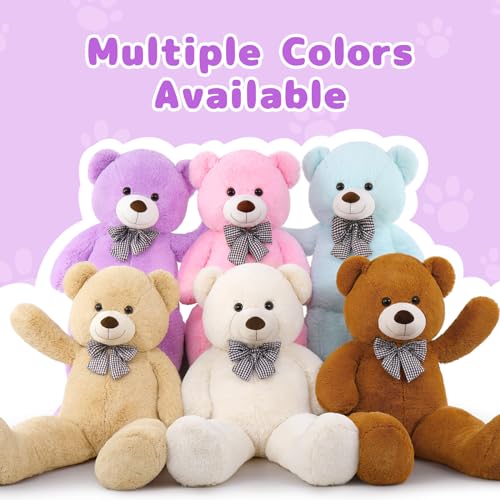 Image of MaoGoLan Giant Purple Teddy Bear 55 inch Life Size Huge Plush Massive Stuffed Animals for Girlfriend Kids Boyfriend