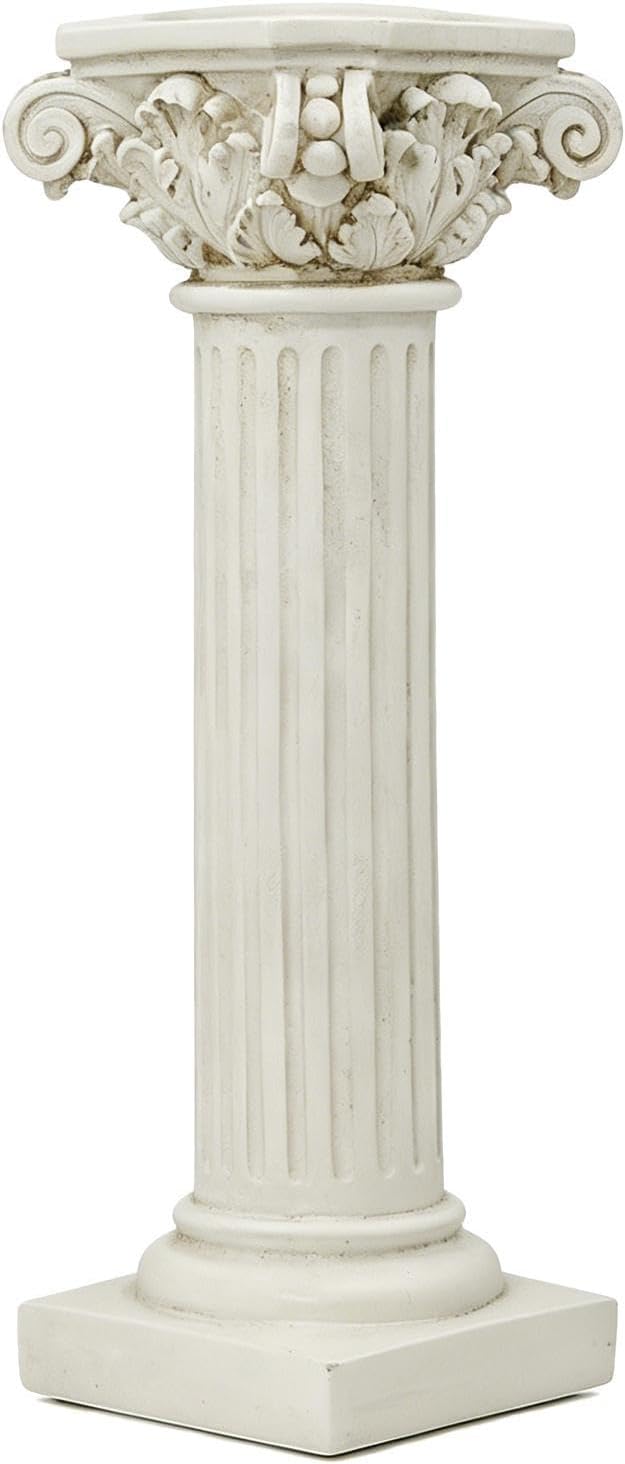 Roman Column Pedestal - Vintage Resin Pillar Decor, Greek Architecture Display Stand, Elegant Figurine Sculpture, Classical Pedestal Base | Wedding Event Centerpiece for Home & Garden Table