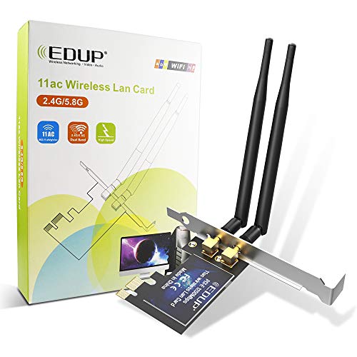 WiFi PCIe Card Ac 1200Mbps Wireless Dual Band PCI Express Adapter 802.11ac Network Card with 2×6dBi High Gain Antennas for Desktop PC Gaming, Support Windows 7/8.1/10 - Thumbnail 6