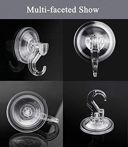 Quntis 6-Pack Saugnapf Haken Set Ohne Bohren, Saughaken Extra Stark für Fenster Glas Bad Küche Badezimmer, 3KG Belastbar, Transparent, 7cm Durchmesser