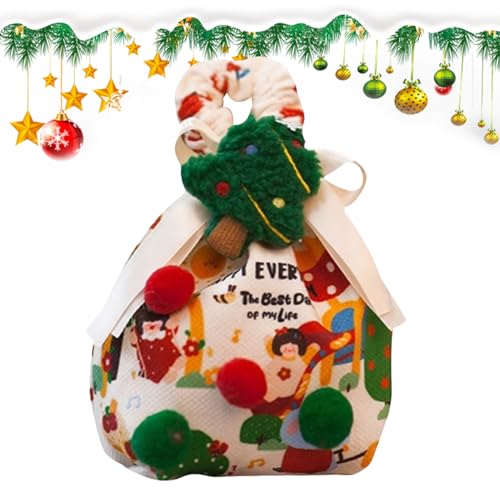 Evnbhgyu 子供向けクリスマスお菓子バッグ | 再利用可能 布製 スナック ポーチ,クリスマスクッキー収納バッグ - パーティー ギフト 季節のデコレーター 家族集会 オフィス 教師 学生 イベントプランナー ホリデーフェスティバル 用