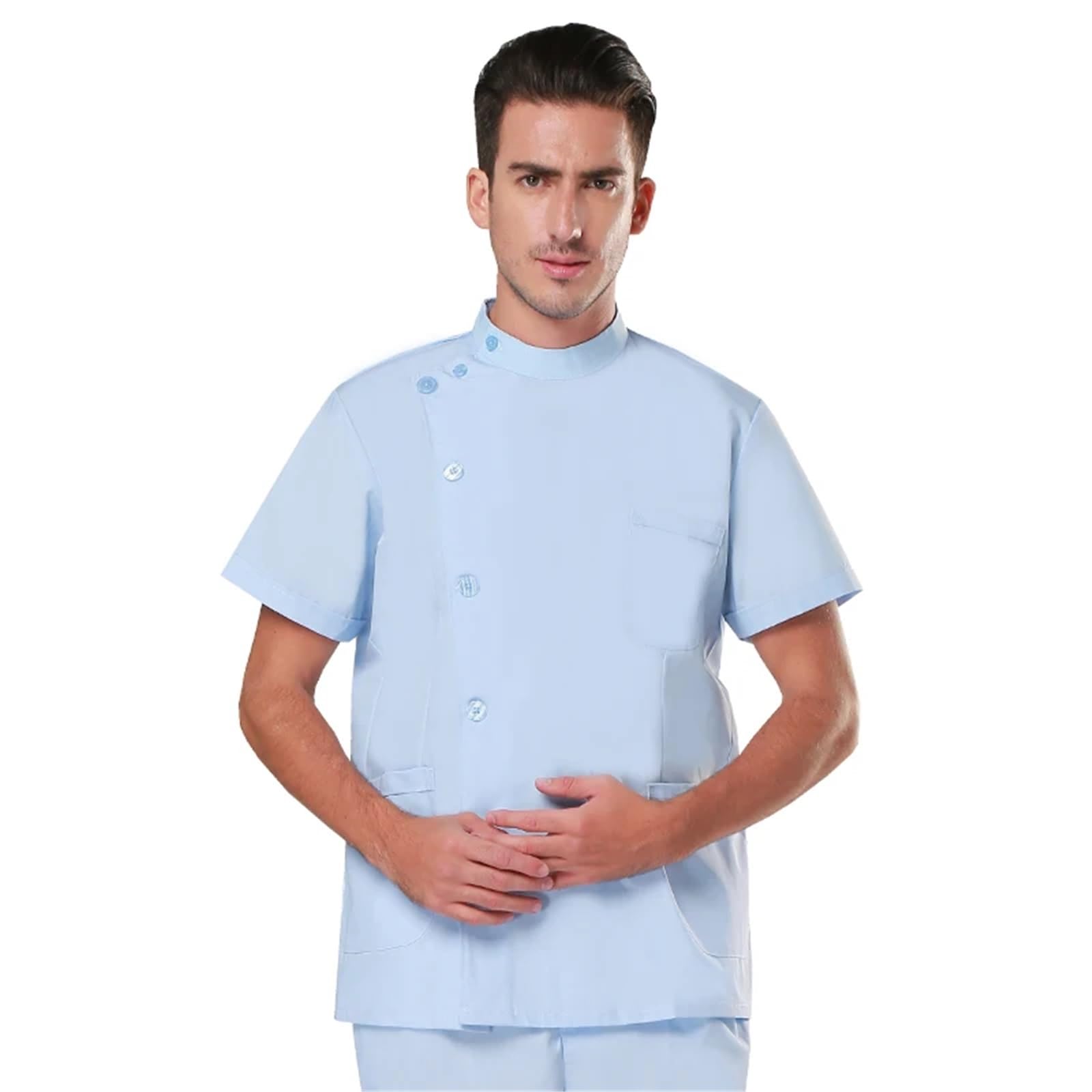 AHUFGN Nurse Scrubs Women Traditonal Nurse Scrubs Set Medical Uniforms Women Men Dental Workwear Clothes Poplin Surgeon Medic Scrub Suit