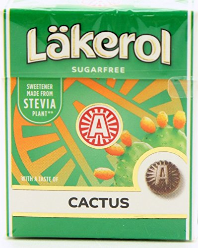 Läkerol 12-Pack Licorice Sugar Free Pastilles Stevia (12-Pack Cactus)