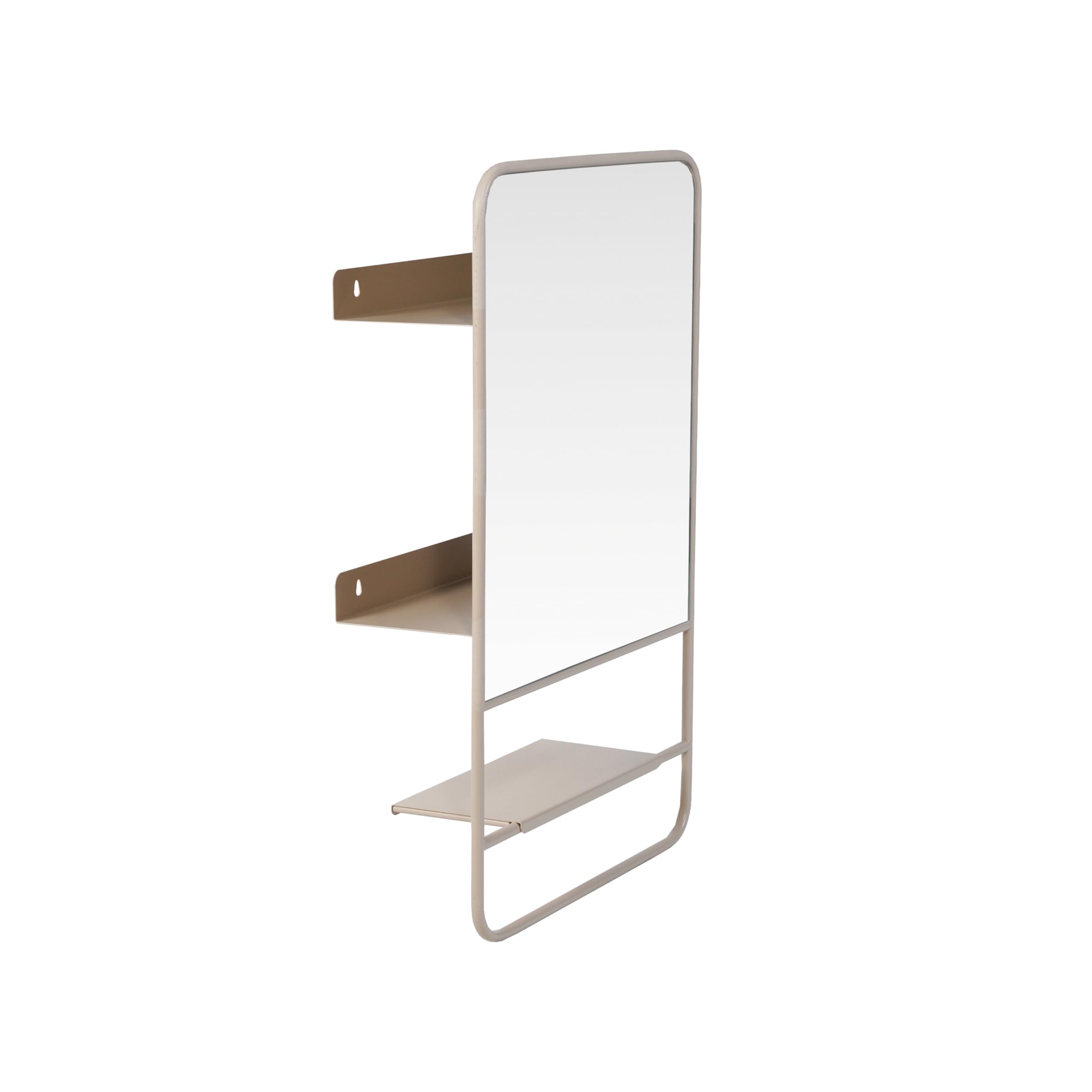 Bloomingville Miroir Mural en métal avec 3 étagères, Couleur Blush