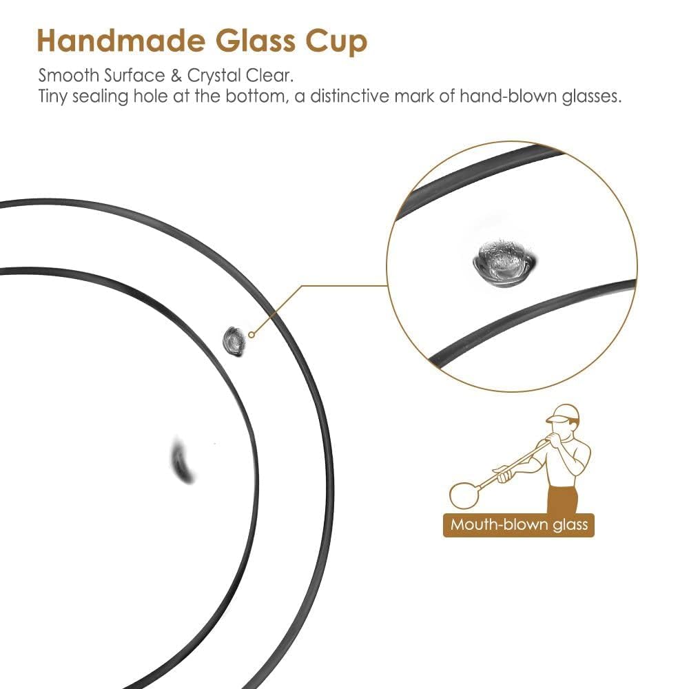 glastal Set di 6 tazze in vetro borosilicato a doppia parete, per tè e dessert, 100 ml