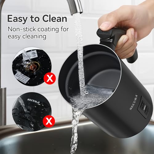 Secura Electric Milk Frother, Automatic Milk Steamer Warm or Cold Foam Maker for Coffee, Cappuccino, Latte, Stainless Steel Milk Warmer with Strix Temperature Controls (Black) by Secura - Image 5