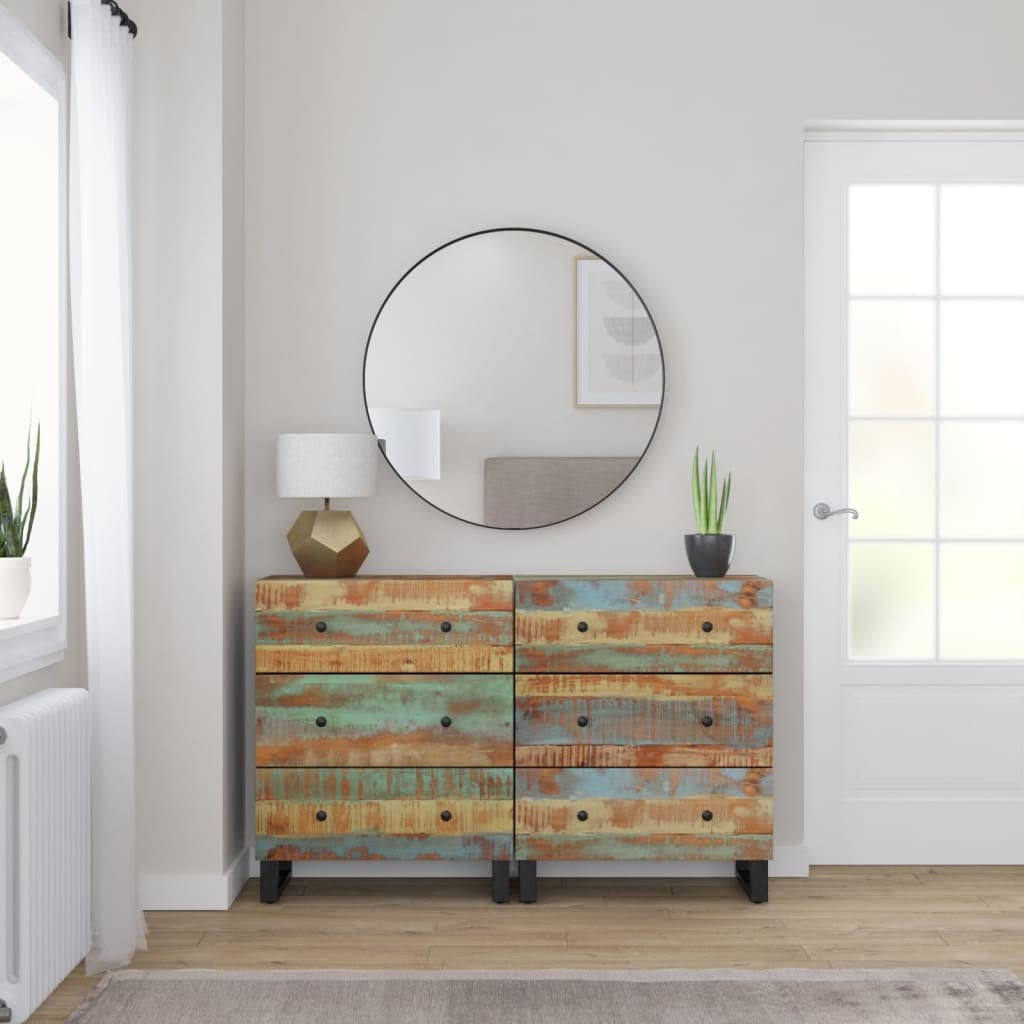Madera maciza reciclada para salón ordenado modelo único marrón 60x33x75 cm