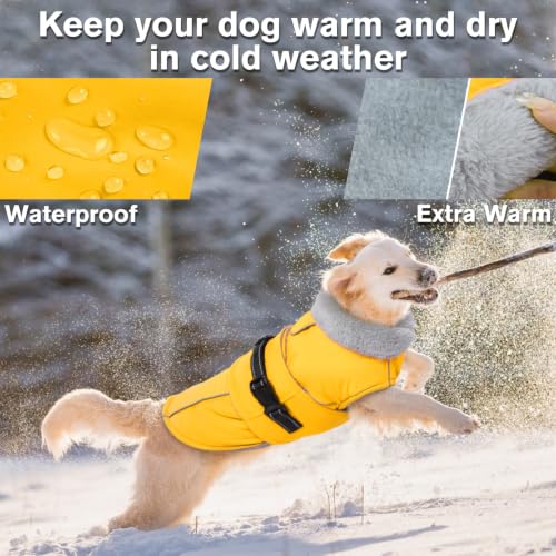 Image of Lelepet Dog Coat Waterproof Dog Jacket Fleece Vest with Adjustable Buckle