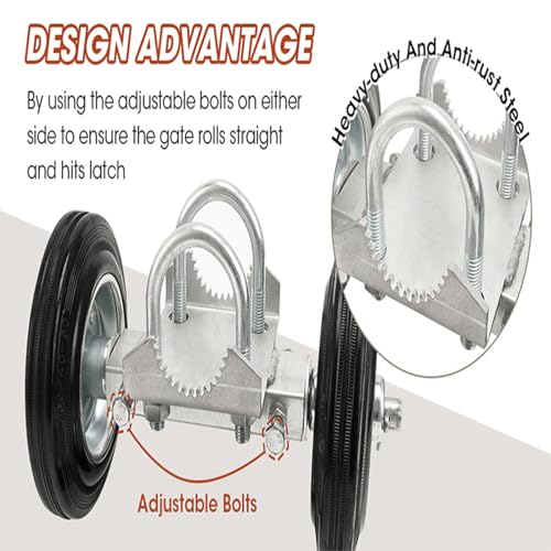 Support de roue pour portail haute capacité avec platine en acier durable