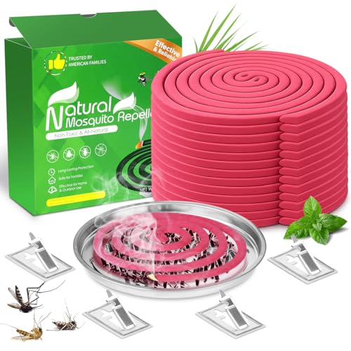 Extra Strong Mosquito Repellent Coils 28 Pack Large Outdoor Coils for Patios and Camping DEET Free Long Lasting 6 Hours Burning Time Effective Outdoor Insect Bug Control for Backyard Fishing