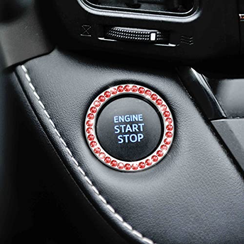 image for AUKEPO Car Bling Crystal Rhinestone Engine Start Ring Stickers, 1 Sing
