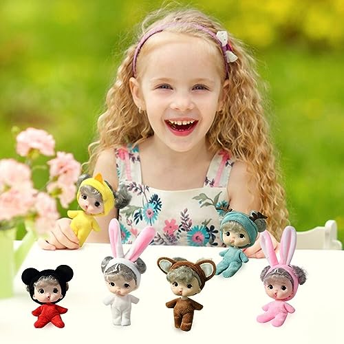 JAWSEU 6PCS Mini Reborn Puppen, Kleine Mini Püppchen mit Kleidung, Realistische Babypuppe, Weicher Körper, Puppenspielzeug für Mädchen, Kleinkinder und Kinder – Bild 6
