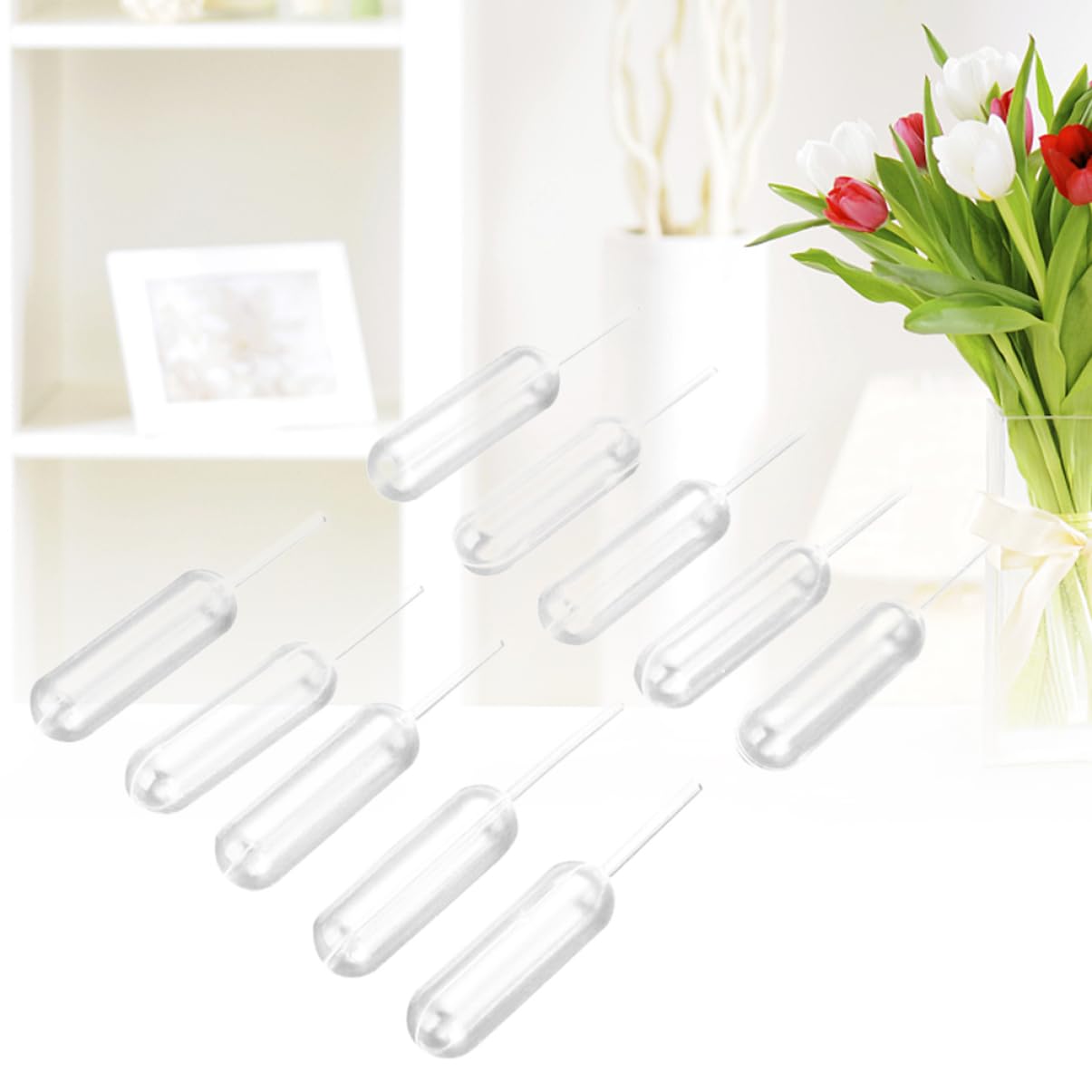 CIYODO 3sets 4ml Plastic Straw Injection Pipette for Cakes Ice Creams Party Decorations 100pcs*3