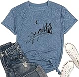 Camping Tshirts Shirts for Women Funny T Shirts with Mountain Sayings Summer Comfy Short Sleeve Loos