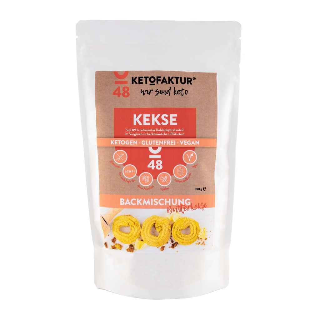KETOFAKTUR® Backmischung KEKSE No48 - Butterkekse | 5 Packungen à 300g I 87% zuckerreduziert | KETOGEN | GLUTENFREI | VEGAN | LOW CARB I Keto Backmischung I Paleo I Diabetiker geeignet