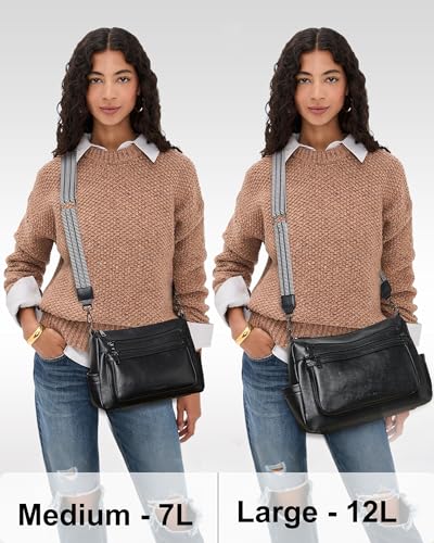 Image of Bluome Crossbody Purses for Women, Medium Large Faux Leather Crossbody Bags Lightweight Sling Bag Shoulder Handbags