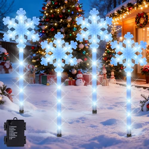 Shengruili 4Pcs Led Gartenstecker Weihnachten,Acryl...