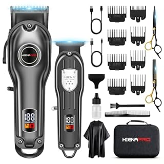 HIENA PRO Set di tagliacapelli professionale da uomo, senza fili, per parrucchieri