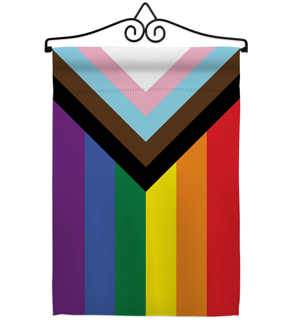 Pride Flag Progress Hanger Kit Wall Mount Canvas Rod Room Decorations Rainbow Flags Bandera Hanging Tapestry Door Poster Gifts for Gay Lesbian Queer Transgender Pride Month Decor Made in USA-image-5