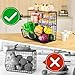 Imagen de Wuciray 2pcs Frutero pared Cocina Cesta Patatas Frutas y Verduras Fruteros de Cocina Modernos con Cubierta Madera 5 Ganchos Organizador Metalica Rejilla Apilables y Montables en la Pared