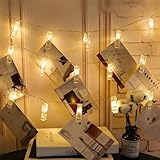 HashWOW® Plastic 16 Photo Clip Led Light 12 Feet Curtains String Lights Window Curtain Lights Sourced Photo Hanging, Birthday, Festival, Wedding, Party for Home, Patio, Lawn (4 Meter, Warm White)