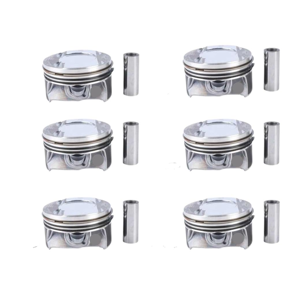 Set pistoni e fasce elastiche motore 6 pezzi 9A710706530 06M198151 06M107099 06M107100 EA839 compatibile con A6 S4 S5 B9 3.0L