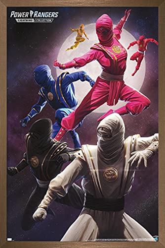 Trends International Power Rangers - Ninja Wall Poster, 34L x 22.4W, Bronze Framed Version