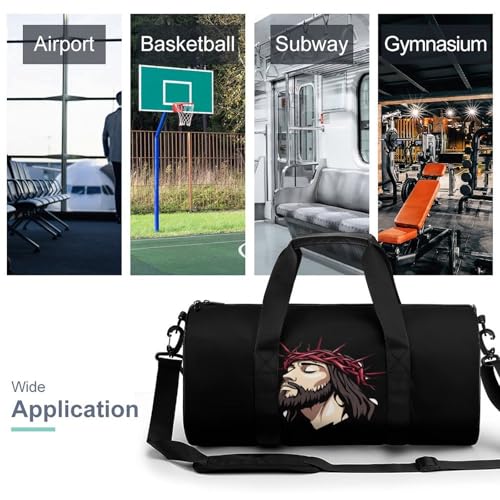 Christ Crrown of Thorns Sports Gym Bag Travel Duffel Workout Bag with Adjustable Strap3