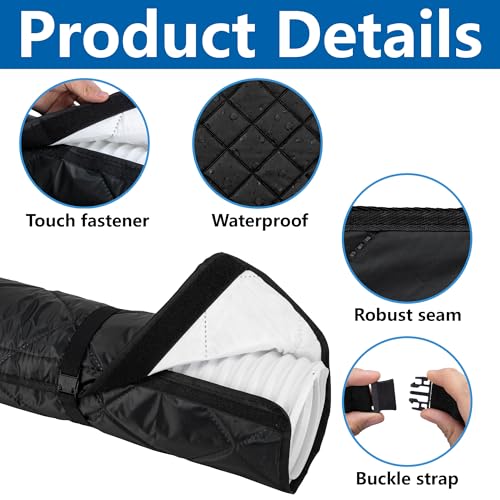 Image of Tlswshsy Quilting Air Conditioner Hose Cover, AC Insulated Hose Cover Wrap with 4 Adjustable Buckle Straps, Portable Air Conditioner Hoses Sleeve for 5''-5.9 inch Diameter Exhaust Duct Vent (Black)