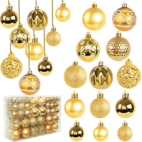 Ywlake Weihnachtskugel Ornamente Set für Weihnachtsbaum, 100-pcs...