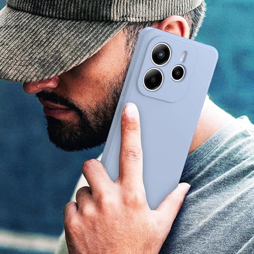 Image of DIZORO Compatible with Mi Redmi Note 14 5G Back Cover with Upgraded Square Edges for Camera Protection Shockproof Flexible Matte Liquid Silicone Mobile Phone Case (Carolina.)