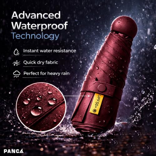 Image of PANCA Foldable Travel Umbrella Compact Manual Sun Rain UV Protection